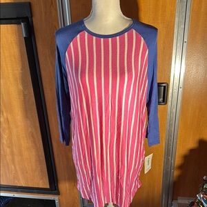 Randy Striped Pink and Blue Women's Top